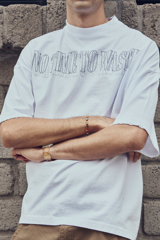 Playera No Time To Waste Blanco