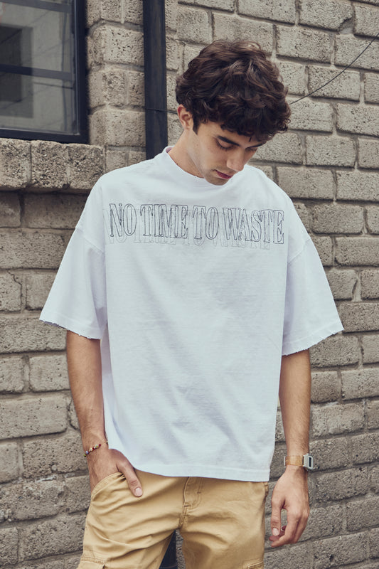 Playera No Time To Waste Blanco