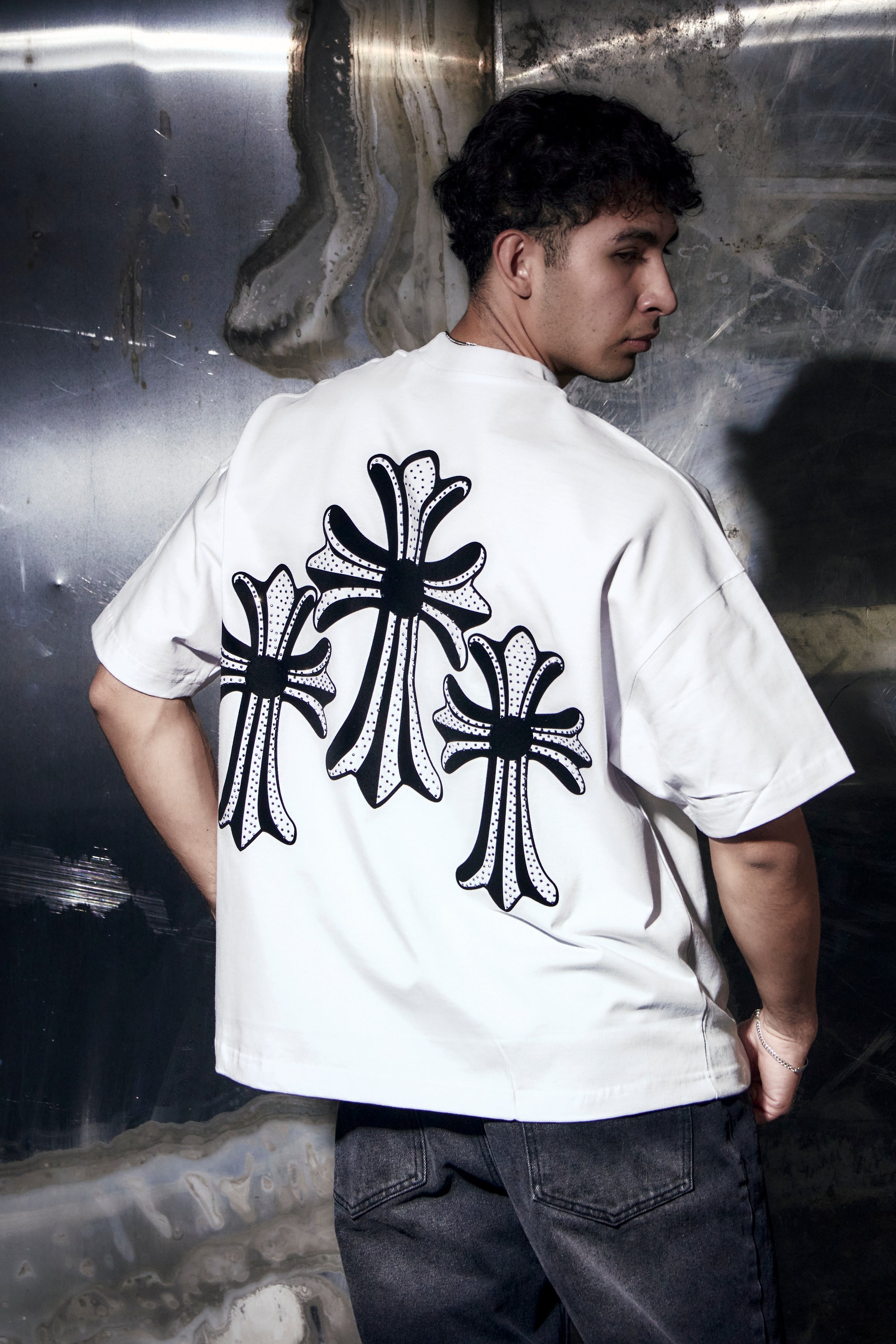 Playera Cross Shiny White