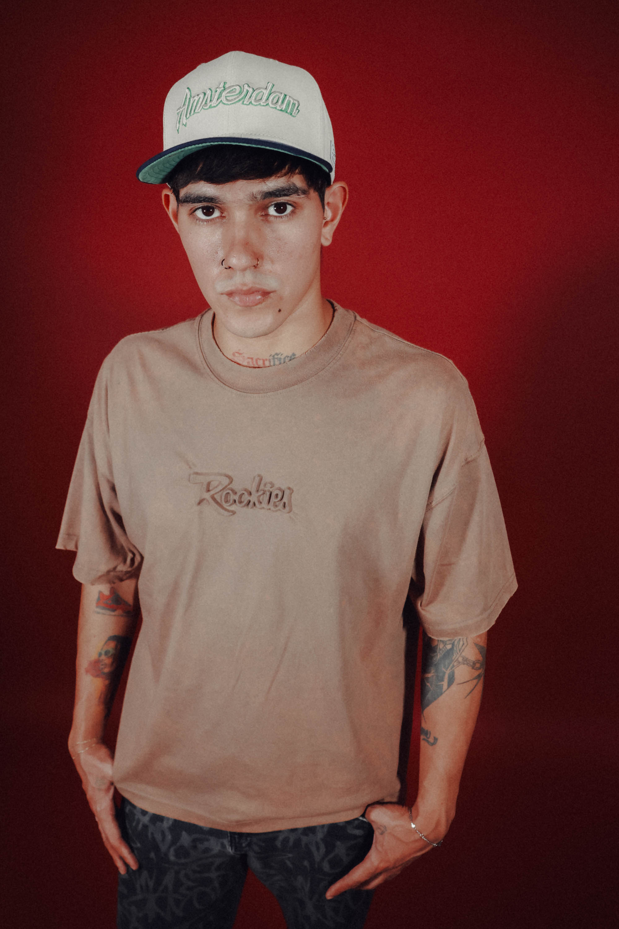 Playera Realse Deslavada Kahki